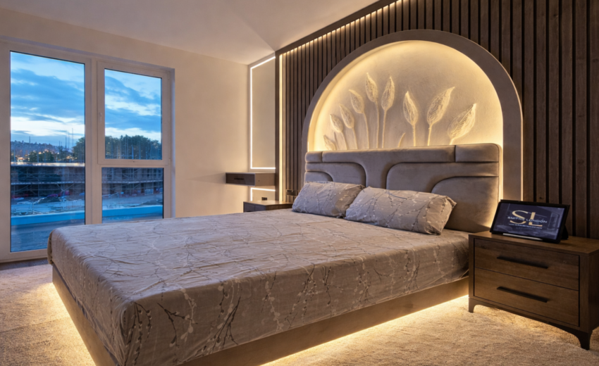 luxury fitted bedroom with smart storage London