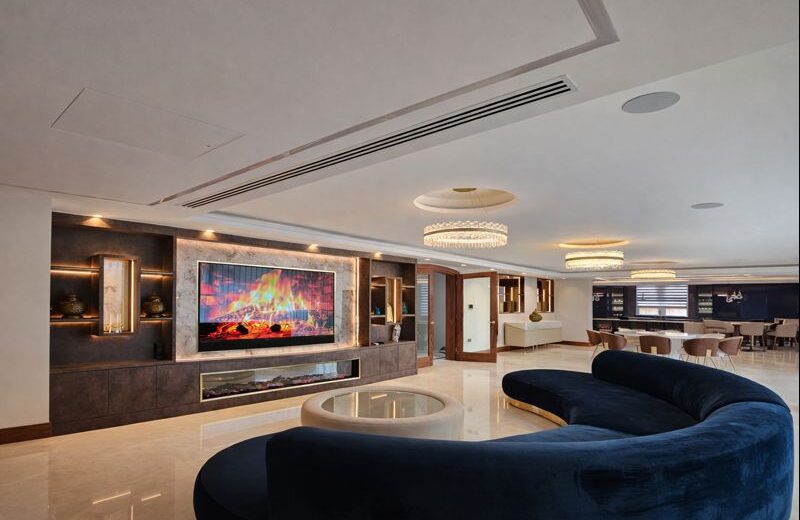 custom media wall design London living room