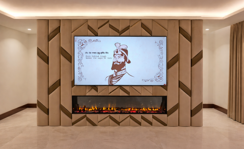 custom media wall design London living room