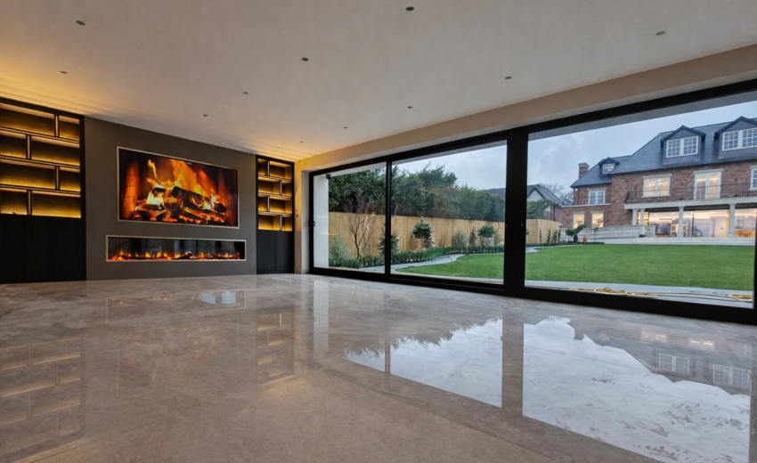 custom media wall design London living room